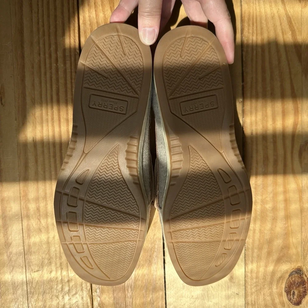 NEW SPERRY Angelfish 1 Eye Boat Shoe Women's Size US 8.5 Gray Grey Brown Cozy